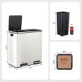 thumbnail image 3 of TLSUNNY 60L / 16 Gal Double Kitchen Trash Can, Dual Compartment Step Bin for Recycling & Waste Separation, for Home / Office, 3 of 9
