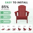 thumbnail image 5 of LOYALICE Outdoor Patio Chair, HDPE Plastic Adirondack Chair, Dark Red, 5 of 11