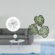 thumbnail image 2 of Reloj de pared,Reloj de pared decorativo para baño y dormitorio.,Reloj de pared redondo silencioso y sin tictac,regalo,Placa de pared con hojas de palma,Decoración de pared de madera con, 2 of 8