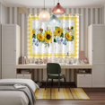 thumbnail image 6 of Curtains 84 Inches Long 2 Panels, Sunflower Grommets Window Treatment Curtain, Yellow Flowers Yellow Plaid Farmhouse Thermal Curtains Drapes for Living Room/Bathroom, 6 of 9