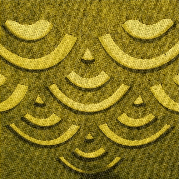 Ahgly Company Indoor Square Patterned Bee Yellow Area Rugs, 6' Square