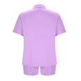 thumbnail image 6 of yillto Womens Silky Satin Pajamas Set Soft Short Sleeve 2piece Pjs Button down Sleepwear Loungewear Shorts Set, 6 of 7