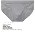 thumbnail image 7 of zeranth Men Briefs Mid-rise Elastic Waist Mesh Stitching Ice Silk Panties Breathable Solid Color U-Convex Underwear Daily Wear, 7 of 7
