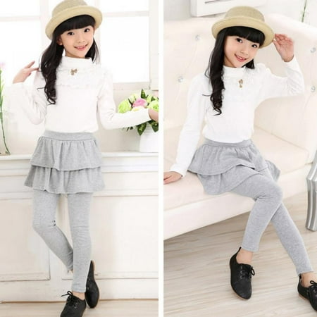 

Lovebay Little Girls Leggings Pants with Tutu Skirts Kids Culottes Footless Tights 3-11 Years