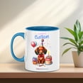 thumbnail image 5 of Happy Birthday Cute Puppy Dachshund with Cake Gifts Party Hat 11oz Accent Two-tone Mug Wiener Dog Lover Gifts Idea Coffee Tea Cup - 00029, 5 of 5