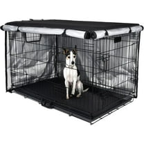 Waterproof Dog Crate Cover with Two Door Access, Heavy-Duty Oxford Cloth for 36 Inch Crates, Universal Fit Pet Cage Cover