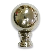 Royal Designs, Inc. Large Ball Lamp Finial for Lamp Shade, F-104SL-1, Polished Silver, Single
