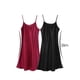 thumbnail image 2 of INSPIRE CHIC Mujeres Satén Talla Grande Falda Vestido Camisón con Volantes Negro + Burdeos 3XL, 2 of 5