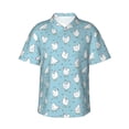 thumbnail image 2 of Picia Funny Chicken Gentle Cotton Regular Fit Short Sleeve Casual Hawaiian Shirt for Men-Small, 2 of 9