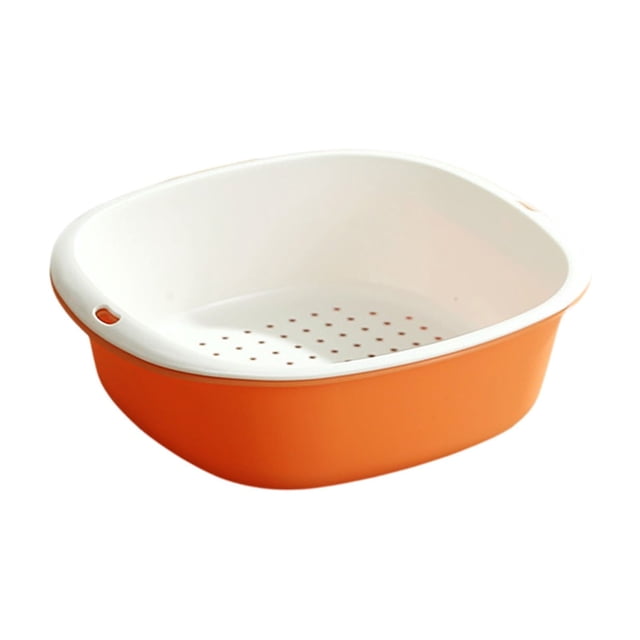 Tumotour Kitchen Organizer Basket Food Safe Plastic Drainer Space Saving Storage Container For Vegetables Utensils Sturdy Easy Clean Multi Purpose Use