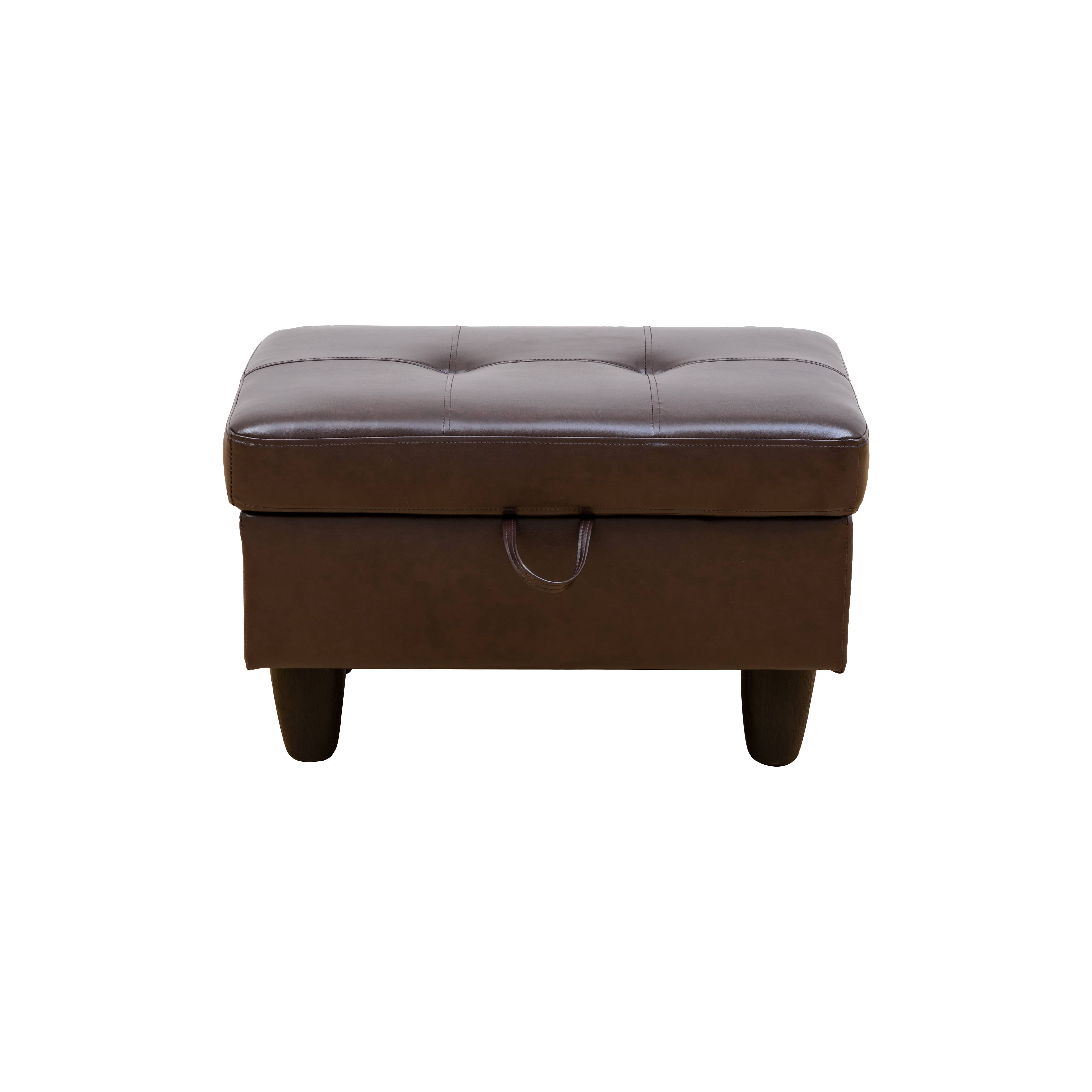 MAYEERTY 97" Modern 3-Piece Faux Leather Upholstery Sectional Couch for Living Room，Brown