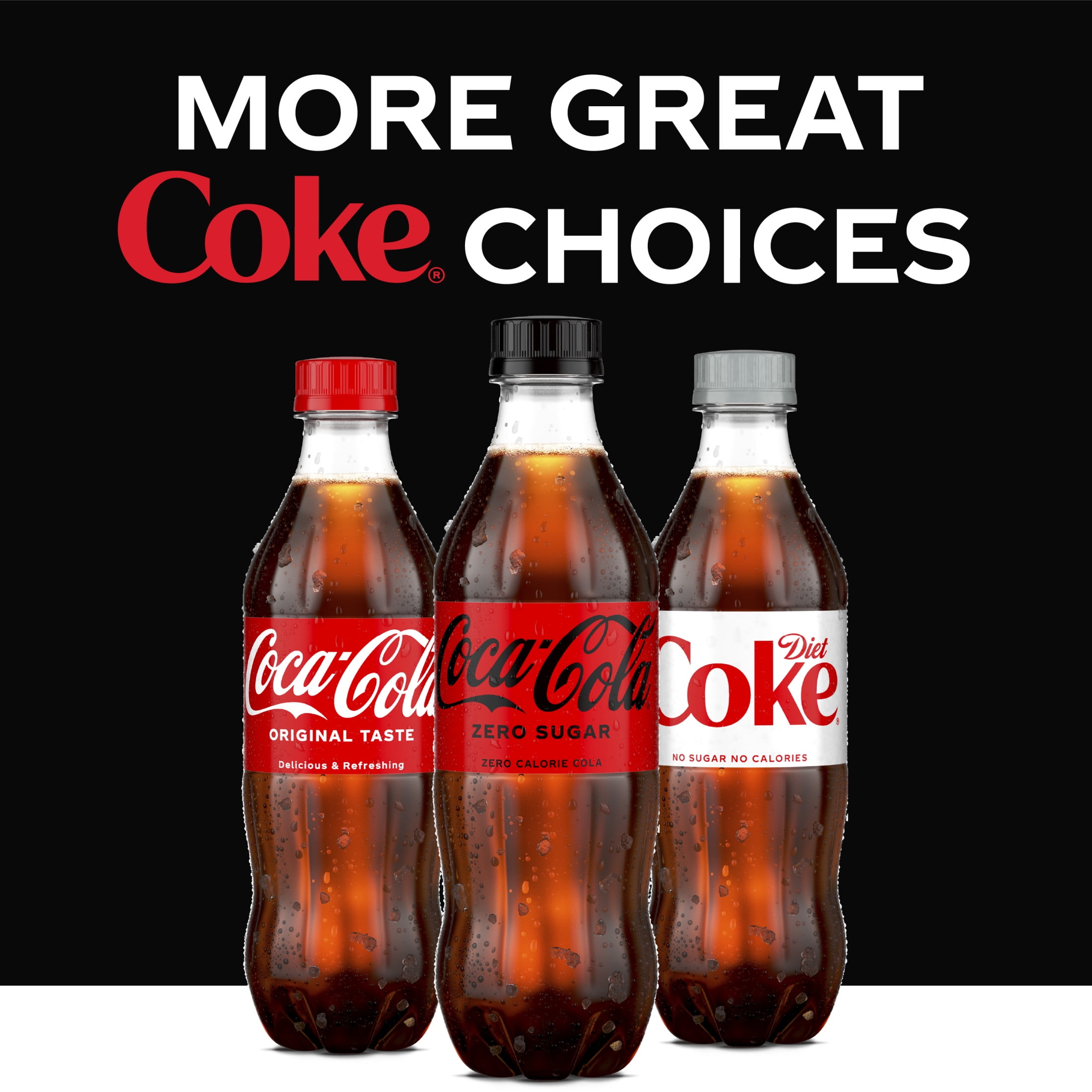 Coca-Cola Zero Sugar Sugar-Free Soda Pop, 16.9 fl oz Bottles, 6 Cans-Pack Of 3