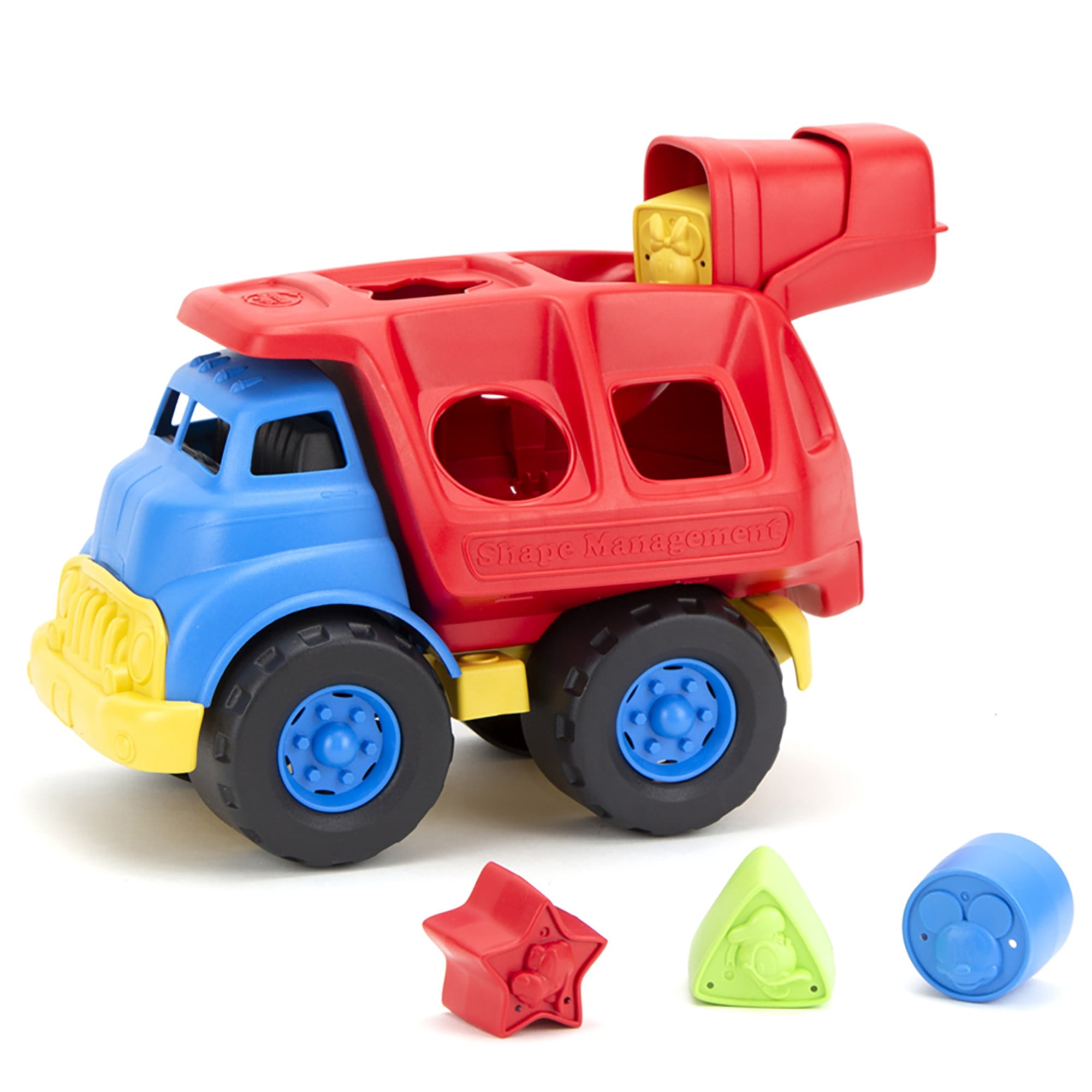 Green Toys: Disney Baby - Mickey Mouse & Friends Shape Sorter Truck - 6pc Color & Shape Learning Toy Vehicle, Recycled Plastic, Kids Toddler Ages 6mo+