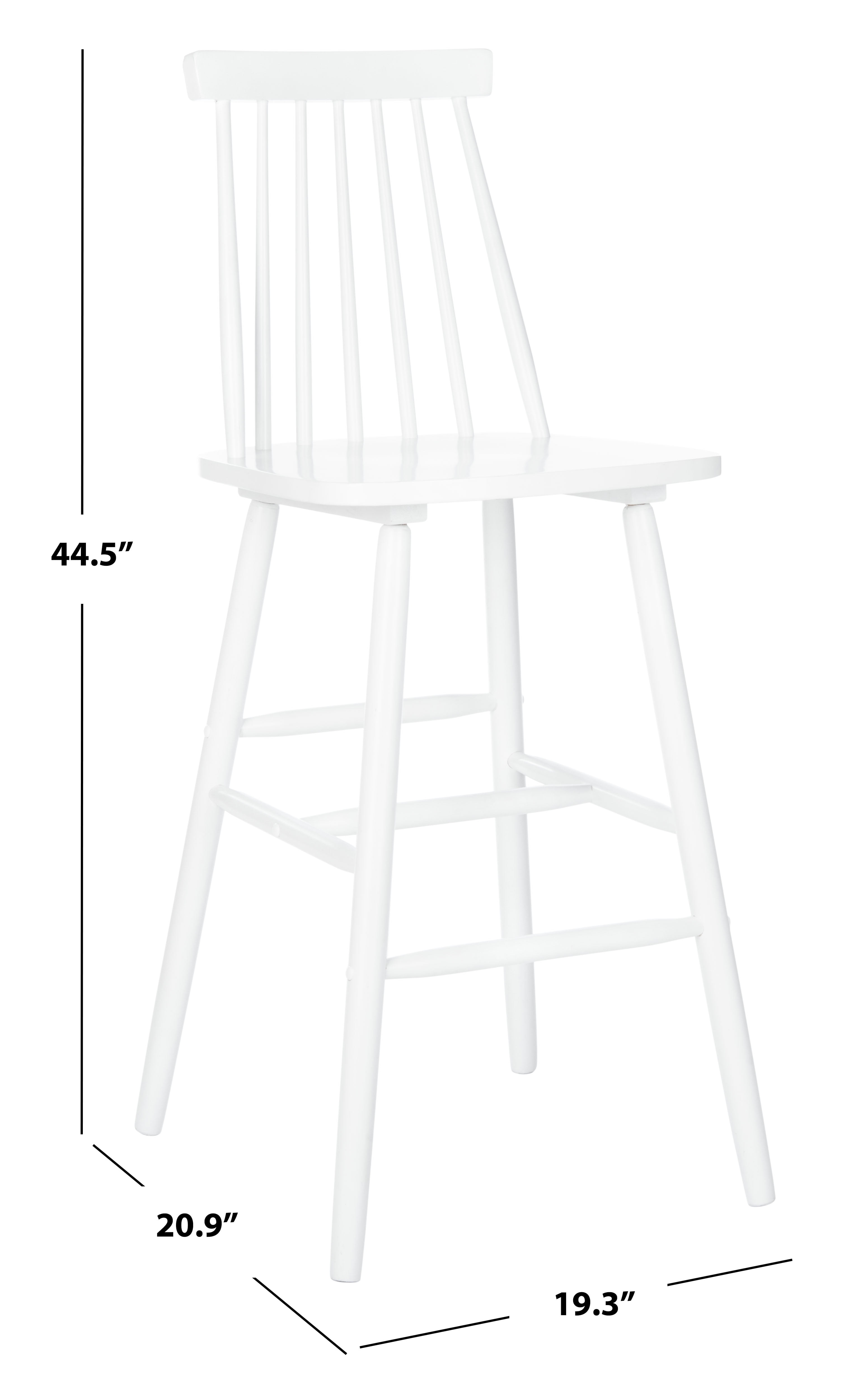 SAFAVIEH Beaufort Solid Spindle Back Bar Stool with Footrest, White