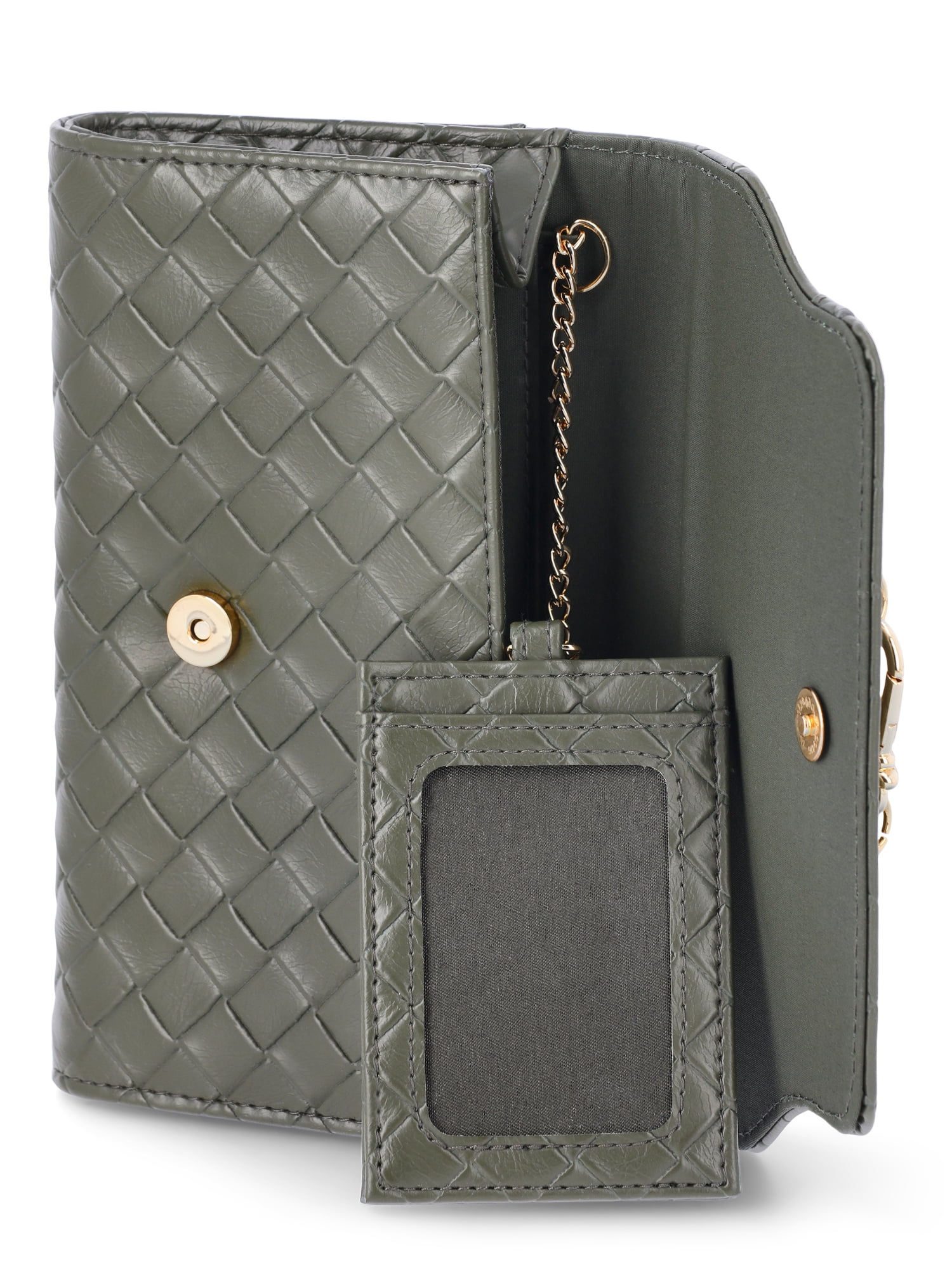 Time and Tru Women's Scarlet Envelope Wallet, Dark Olive