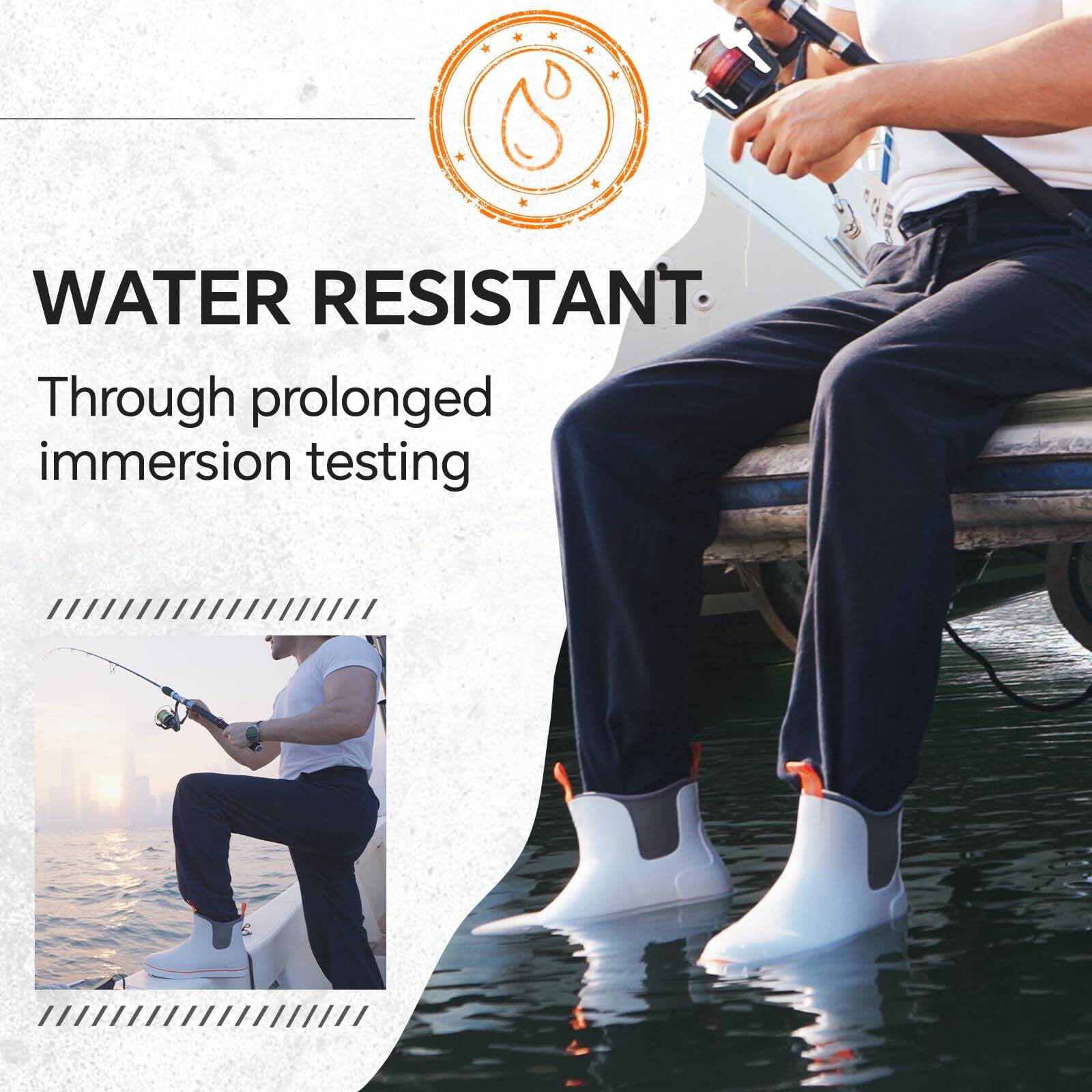 Men's Ankle Deck Boots Fishing Boots Rain Waterproof
