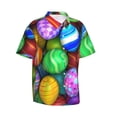 thumbnail image 2 of Bixox Men's Hawaiian Shirts Men's Colorful Easter Eggs1 Print Short-Sleeve Shirt-Small, 2 of 8
