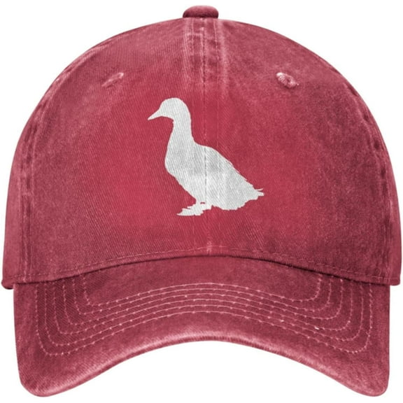 Unisex Adjustable Baseball Cap with Duck Mallard Bird Pattern Denim Fabric Snapback Hunting Hat