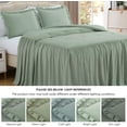 thumbnail image 5 of Chezmoi Collection Sinclair 3-Piece Ruffle Skirt Bedspread Set, Soft Lightweight French Country Chic Farmhouse Crinkle Texture Microfiber Bedding, King, Sage Green, 5 of 9