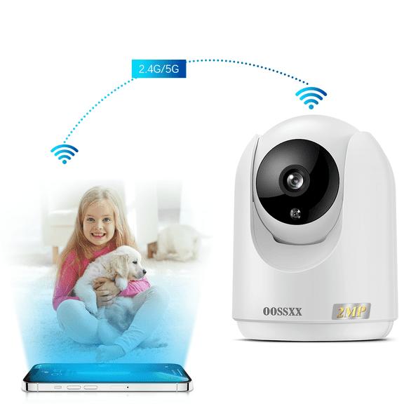 OOSSXX Dual Band WiFi Baby Monitor ,2MP Wireless Indoor Cameras for Home Security