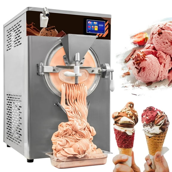Mvckyi 13Gal/H Gelato Machine, Commercial 12L Hard Ice Cream Maker Batch Freezer Italian Ice Machine