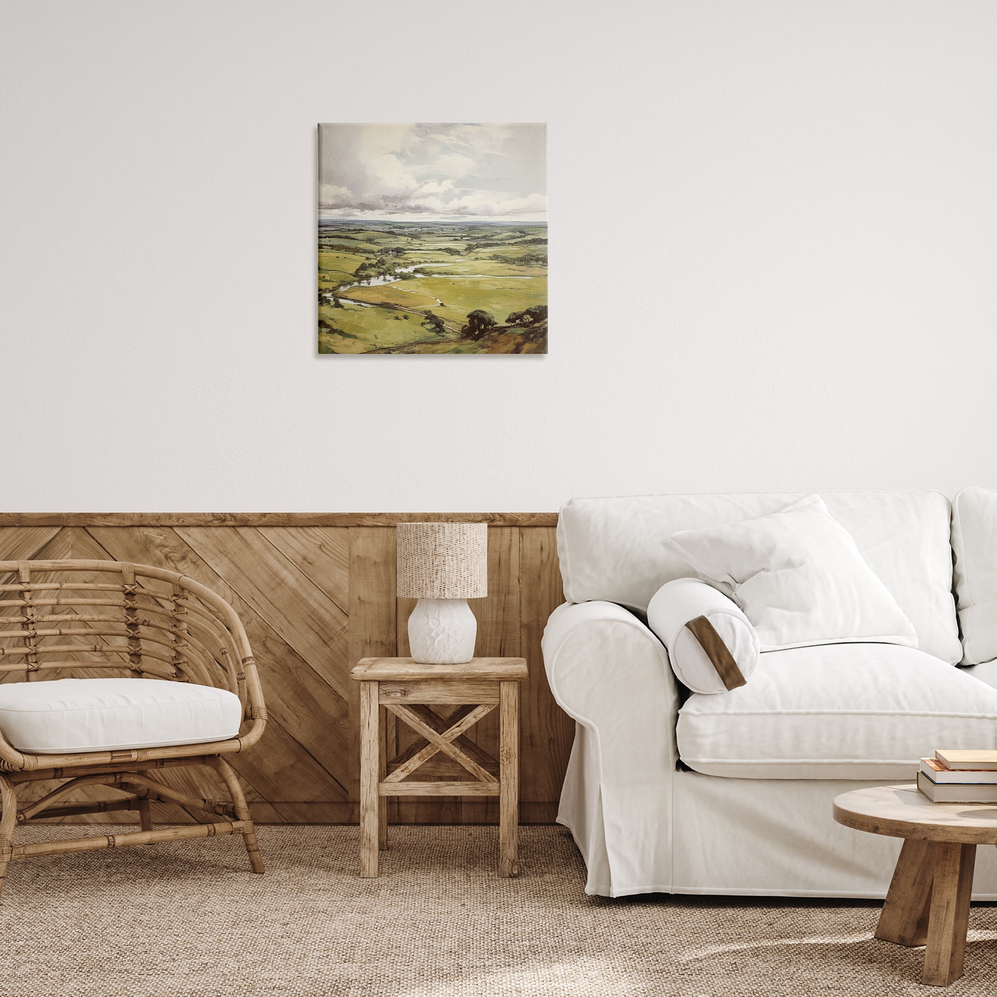 Stupell Industries Rural Tributaries Overlook Landscape & Nature Painting Wrapped Canvas Art Print Wall Art, 24 x 24