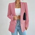 thumbnail image 2 of Baberdicy Blazer Jackets for Women, Women's Casual Suit Jackets Suit Long Sleeve Lapel Open Front Business Office Jackets Womens Blazer Pink, 2 of 9