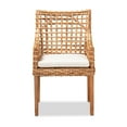 thumbnail image 2 of Baxton Studio Saoka Natural Brown Finished Wood and Rattan Armchair, 2 of 6