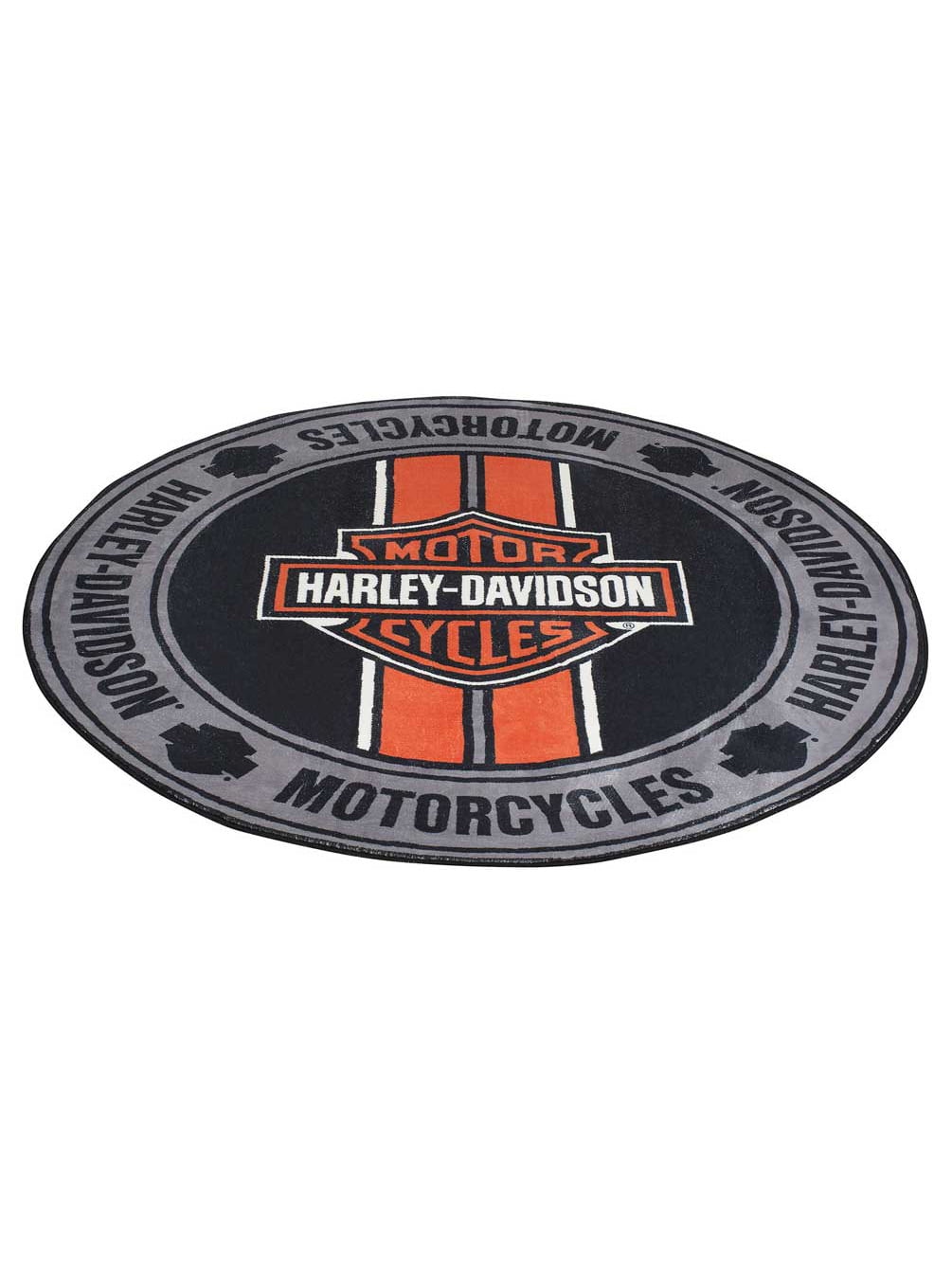 Harley-Davidson Bar & Shield Logo Racing Stripes Round Area Rug - 5.25 ft.,  Harley Davidson - Walmart.com