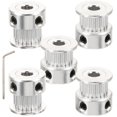 thumbnail image 1 of Timing Pulley Wheel 5 Pcs Aluminum 2GT GT2 20 Teeth Bore 5mm For Makers 3D Printer Components Linear Motion Round Teeth, 1 of 5