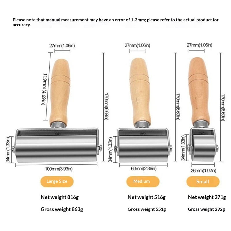 1Pcs 60mm Heavy Duty Leather Press Seam Roller , Leather Press Laminating Roller Edge Roller Leather Edge Creaser and Smoother Platen Tool for Leather(Medium)