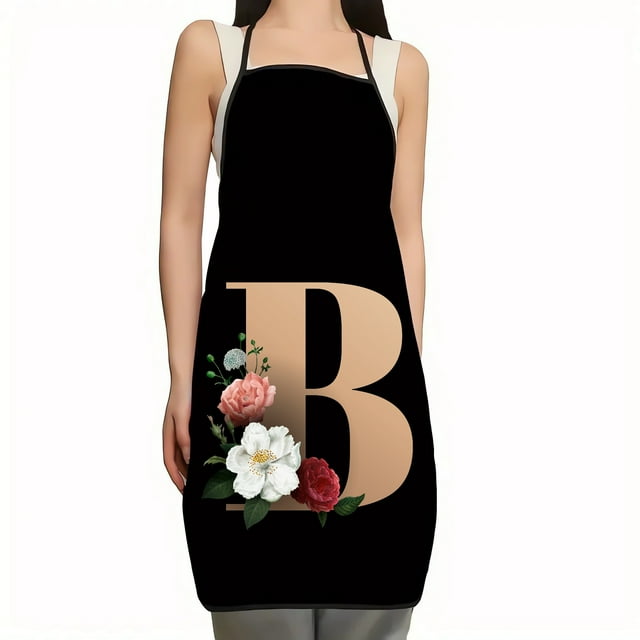 Dvkptbk Apron Flower Letter Pattern Kitchen Fouling Apron Letter Print Series Apron Kitchen Essentials