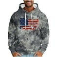 thumbnail image 2 of ZCFZJW Mens Patriotic Hoodie Tops Casual Camo US Flag Pattern Print Long Sleeve Drawstring Hooded Pullover Sweatshirts Loose Lightweight Graphic T-Shirts with Pockets Black L, 2 of 5