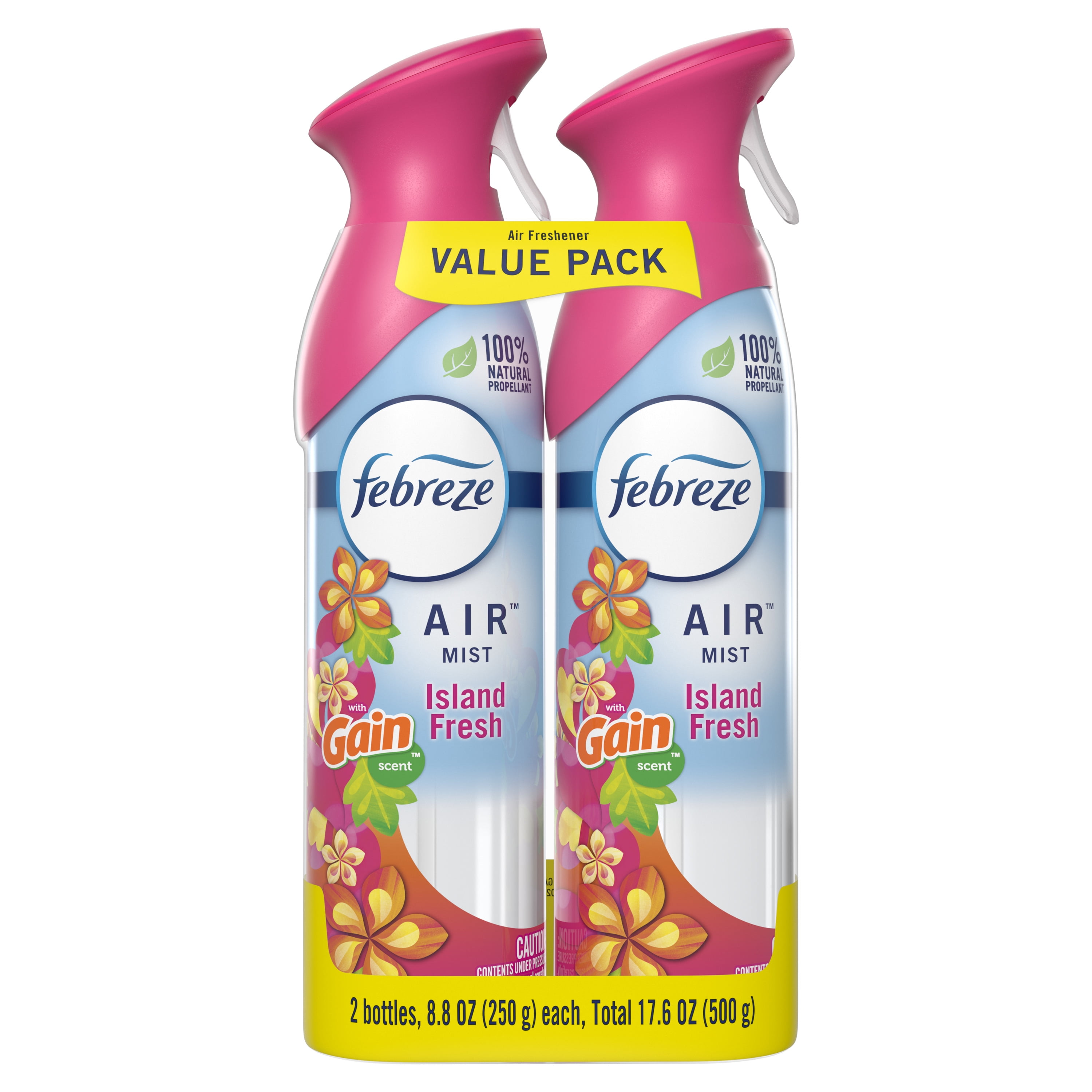 Febreze Air Freshener Spray, Odor-Fighting Room Spray, Gain Island Fresh, 8.8oz, 2 Count