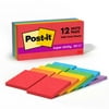 Post-it Super Sticky Notes, 3 in x 3 in, Playful Primaries, 12 Pads Total