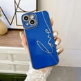 thumbnail image 4 of Compatible with iPhone 14 Case Cute, Luxury Plating Love Letter Phone Case, Electroplated Heart Case for Women Girls Soft TPU Shockproof Camera Protective Back Cover - Blue, 4 of 10