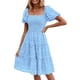 thumbnail image 1 of Vestido PRETTYGARDEN de algodón azul con hombros descubiertos para mujer, 1 of 8