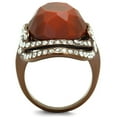 thumbnail image 3 of Womens Coffee Brown Ring Anillo Cafe Para Mujer Stainless Steel with Stone in Orange Geata, 3 of 4