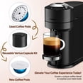 thumbnail image 2 of Kit Reutilizable Nessus para C&aacute;psulas Nespresso Vertuo, Reutiliza Viejas C&aacute;psulas de Caf&eacute; para Nespresso Vertuo: 100 Piezas de Tapa de Aluminio, Soporte, Cepillo, C&am, 2 of 6