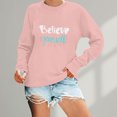 thumbnail image 2 of Sweatshirts for Women Fleece Lined Crew Neck Warm Winter Pullover Cozy Casual Soft Workout Lounge Tunic Top, 2 of 4