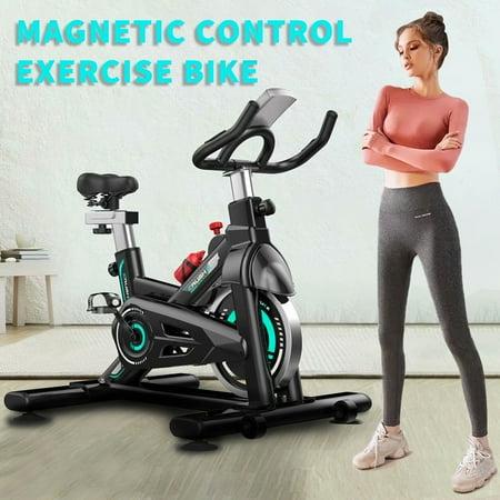 SUGIFT Exercise Bike Indoor Exercise Bike with Bottle Cage Black Blue