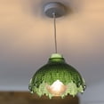 thumbnail image 2 of Sombra de luz colgante de vidrio verde vintage para accesorios E27 y decoración del comedor lámpara de vidrio tono de luz colgante cubierta, 2 of 7