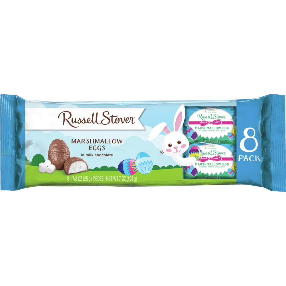 Russell Stover Easter Marshmallow Milk Chocolate Eggs, 0.875 Oz., 8 Count