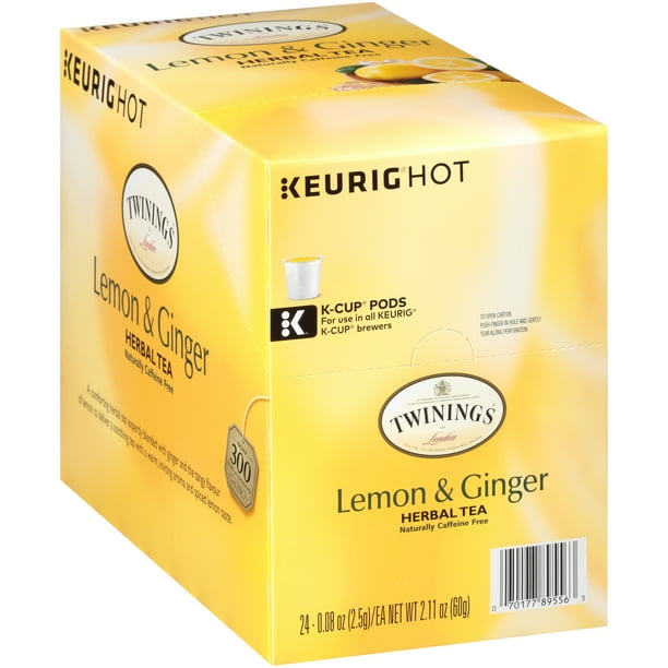 Twinings Lemon & Ginger Herbal Tea, Keurig KCups, 24 Count Walmart