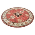 thumbnail image 5 of Rugsotic Carpets Hand Tufted Wool Eco-Friendly Area Rugs - 6'x6', Round, Red Cream, Modern Contemporary Design, High Pile Handmade Anti Skid Rugs for Living Room, Bed Room (K00535), 5 of 6