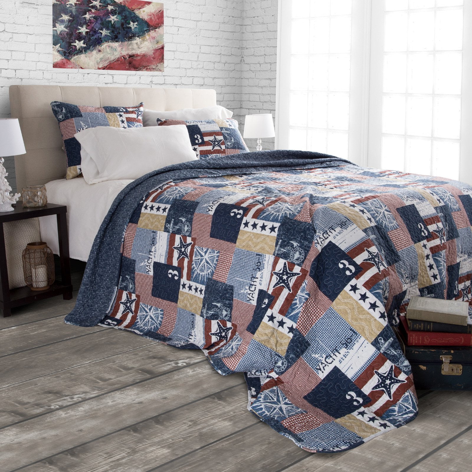 Americana 3 Piece Quilt Set by Lavish Home