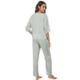 thumbnail image 4 of Unique Bargains Women's Satin Lounge with Pants Nightwear Pajama Sleepwear Sets, 4 of 5