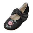 thumbnail image 2 of Bownot Widestep Shoes for Women, Women's Bownot Ankle Straps Flats Shoes, Flat Shoes Dressy Ballet Flats With Stretch Ankle Straps Square Toe Slip On Walking Shoes Yoga Flat Shoes, Black 5.5, 2 of 9