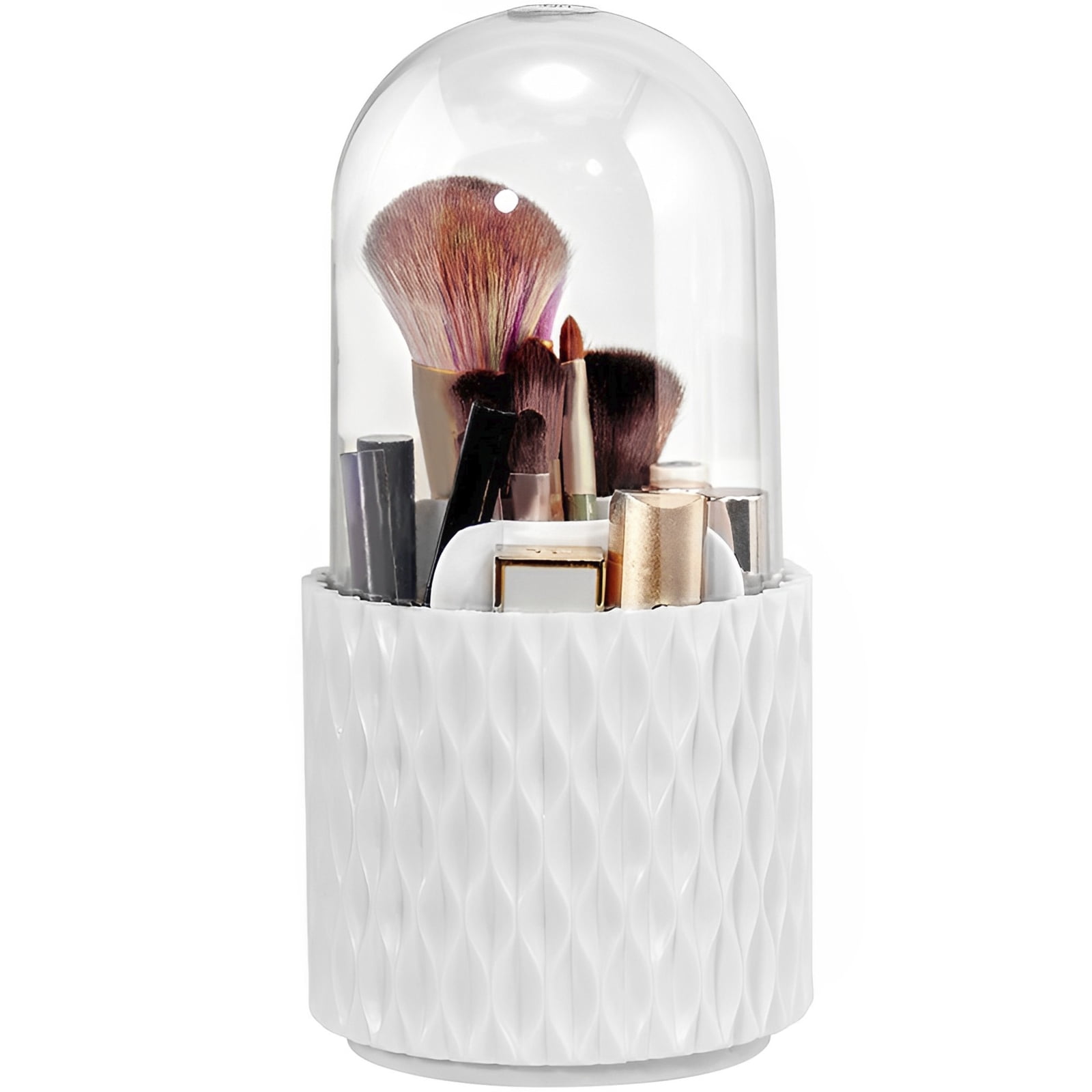  LIVAZIO Makeup Brush Holder With Lid,Rotating Makeup Brush  Storage Box With Cover, Pen Holder For Desk,Makeup Eyeliner Lip Liner  Holder Organizer For Vanity,Bathroom,Countertop : Beauty & Personal Care