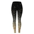 thumbnail image 2 of Gibobby Leggings cintura alta Pantalones yoga con estampado lentejuelas para mujer, mallas adelgazantes informales, pantalones（Dorado， M), 2 of 4